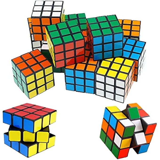 MINI MAGIC CUBE 15 PIECES RUBIKS CUBE SPEED CUBE MAGIC CUBE MINI SET 3D PUZZLE TOY BRAINTEASER SMALL GIFTS FOR CHILDREN ADULTS BEGINNERS (3 X 3 X 3 CM) - Image 1